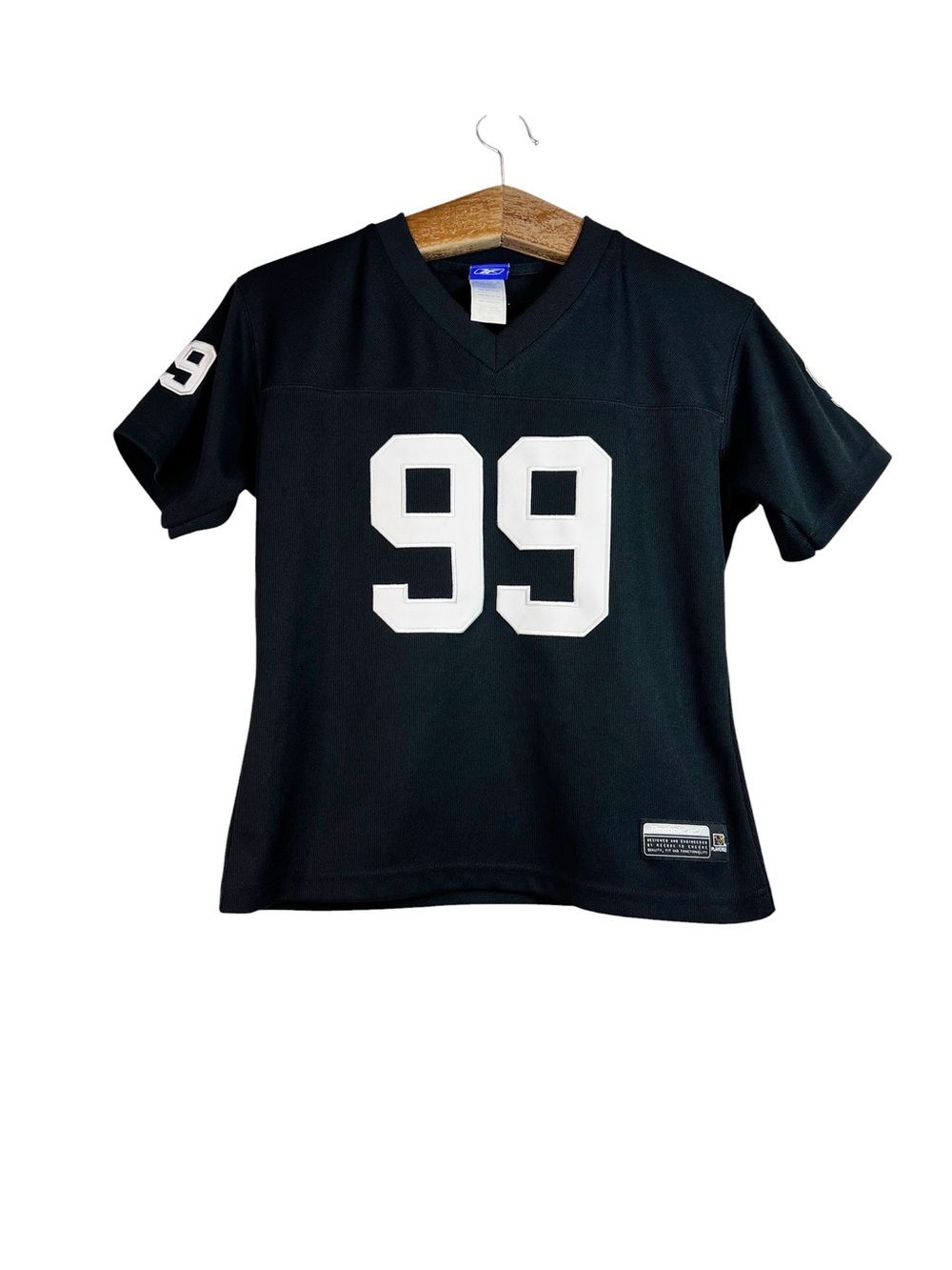 Vintage Reebok Oakland Raiders Warren Sapp #99 Women’s Black Silver Jersey Sz S